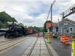 GSMR 1702 poses next to the Bryson City Depot